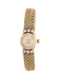 OMEGA, 14K YELLOW GOLD AND DIAMOND WRISTWATCH