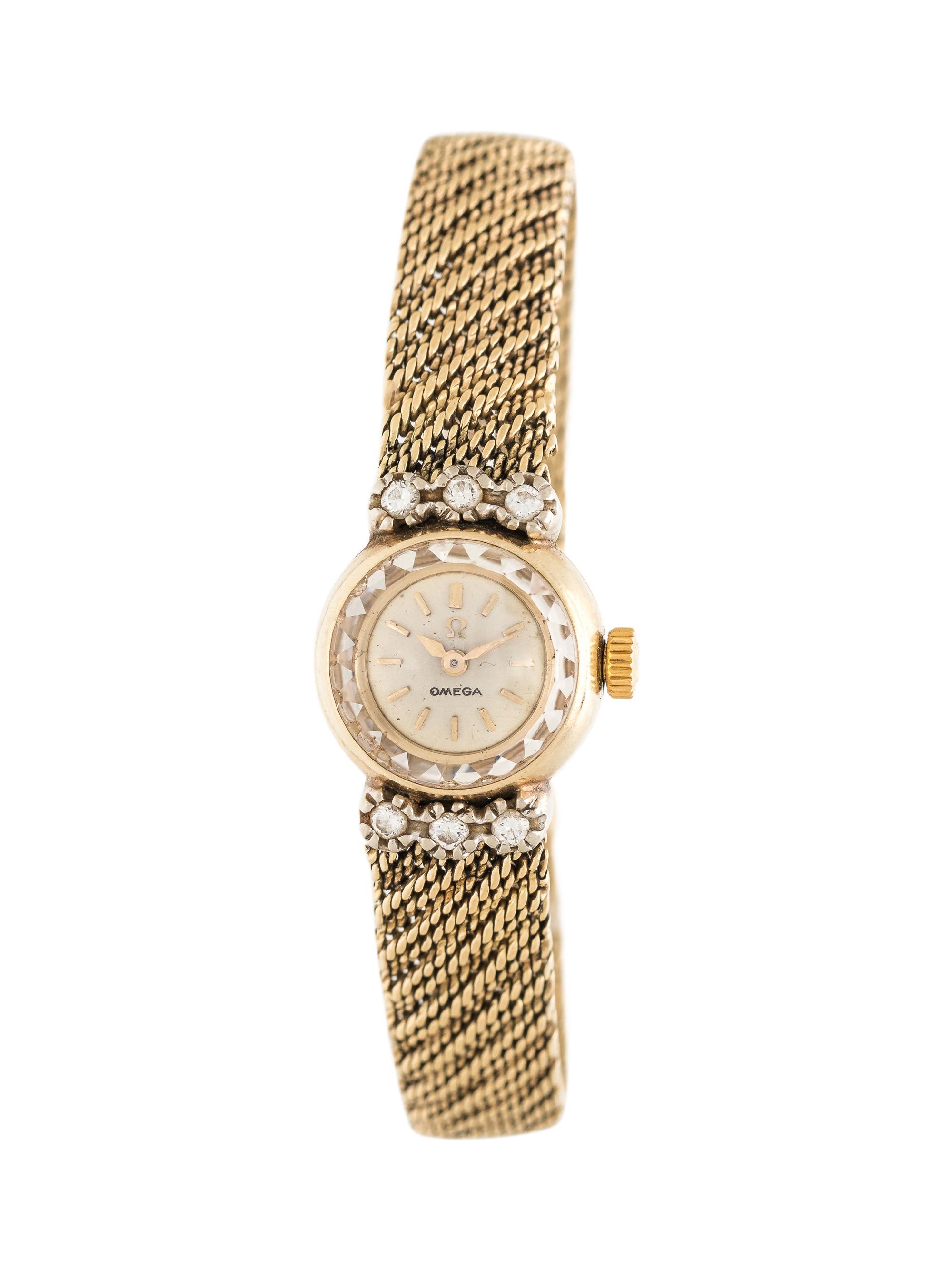 OMEGA, 14K YELLOW GOLD AND DIAMOND WRISTWATCH