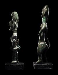 Two Amlash Bronze Figures of a Male and Female