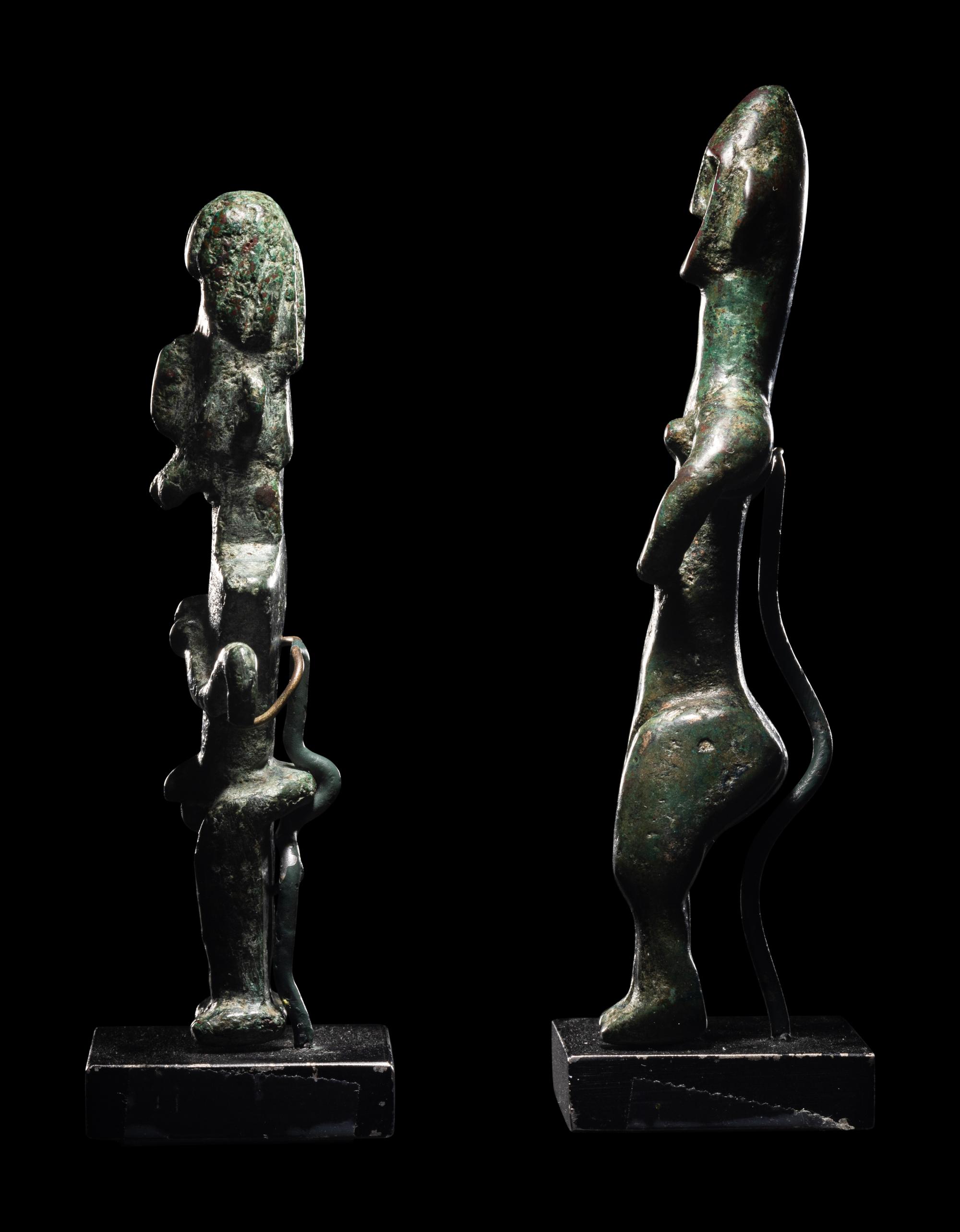 Two Amlash Bronze Figures of a Male and Female