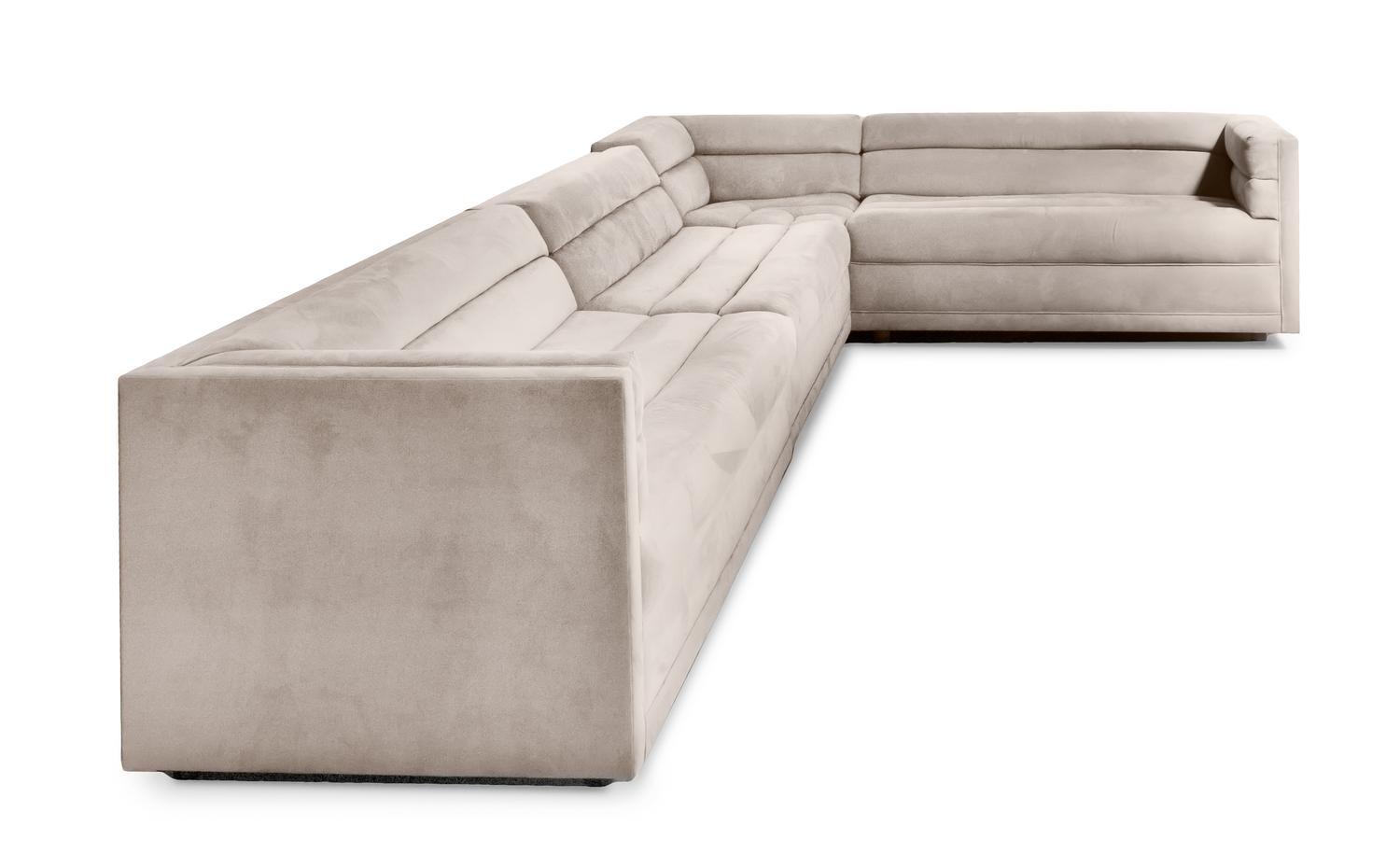 An Italian Faux Suede Sectional Sofa
