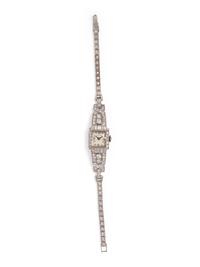 HAMILTON, PLATINUM AND DIAMOND WRISTWATCH