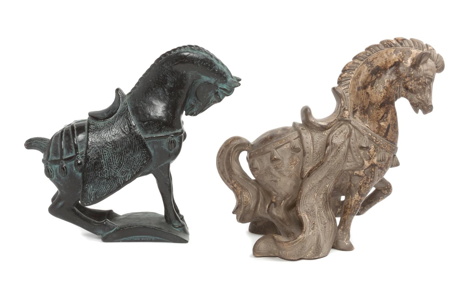 Two Chinese Style Ceramic or Plaster Figures Height of taller 10 1/4 inches. — 20TH/21ST CENTURY