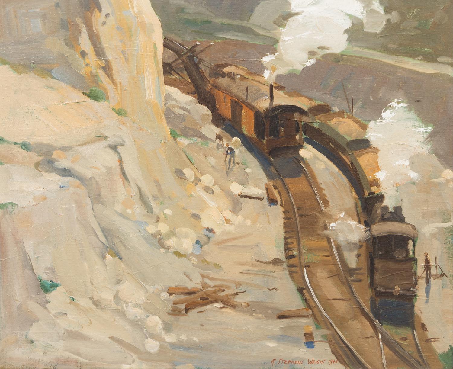 Redmond Stephens Wright, (American, b. 1903), Switching Train Cars, 1945