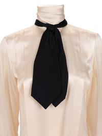 Two Silk Blouses: One Chanel Haute Couture, One Unlabeled, 1980-90s