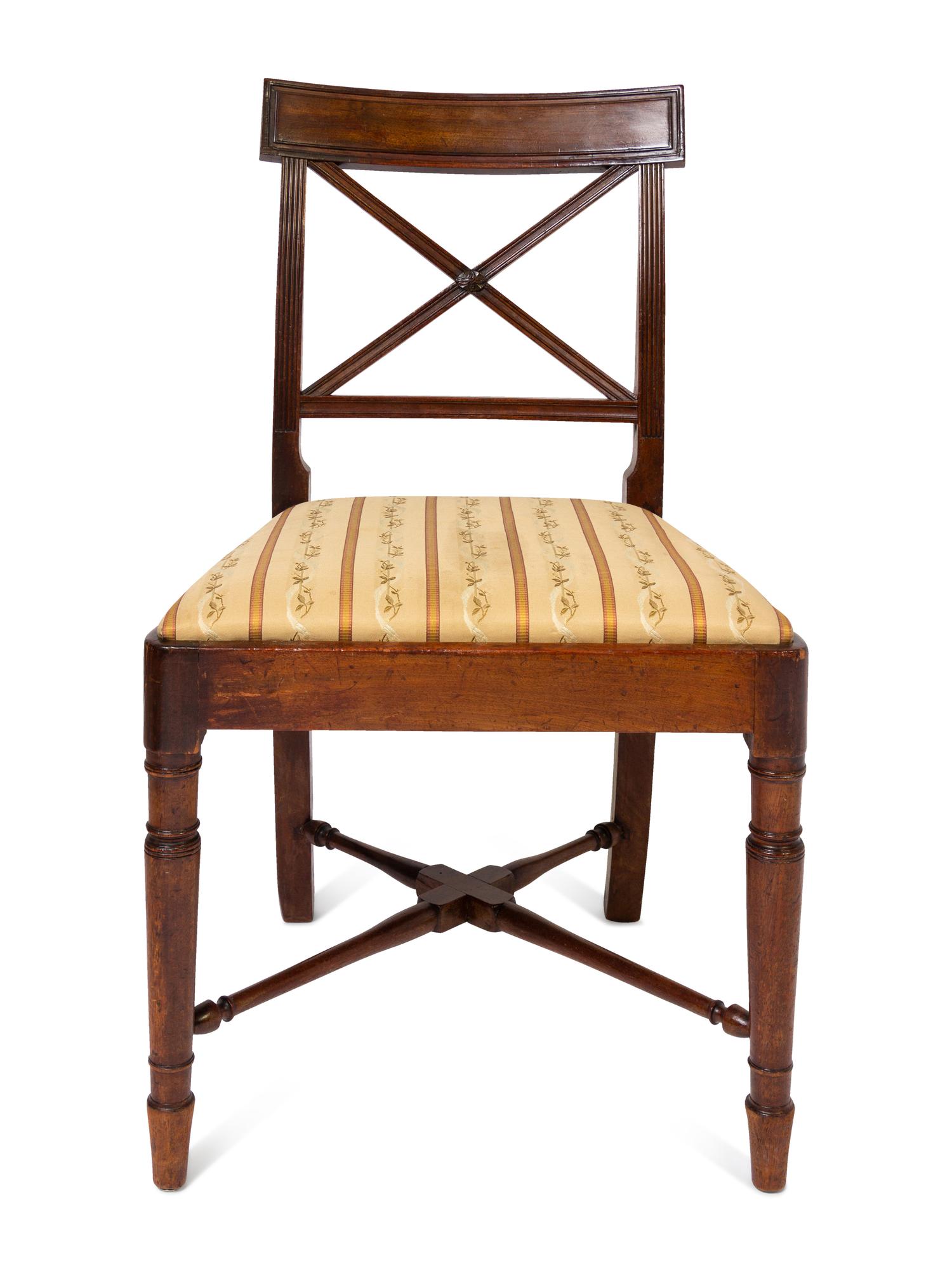 A Set of Six Regency Mahogany Dining Chairs