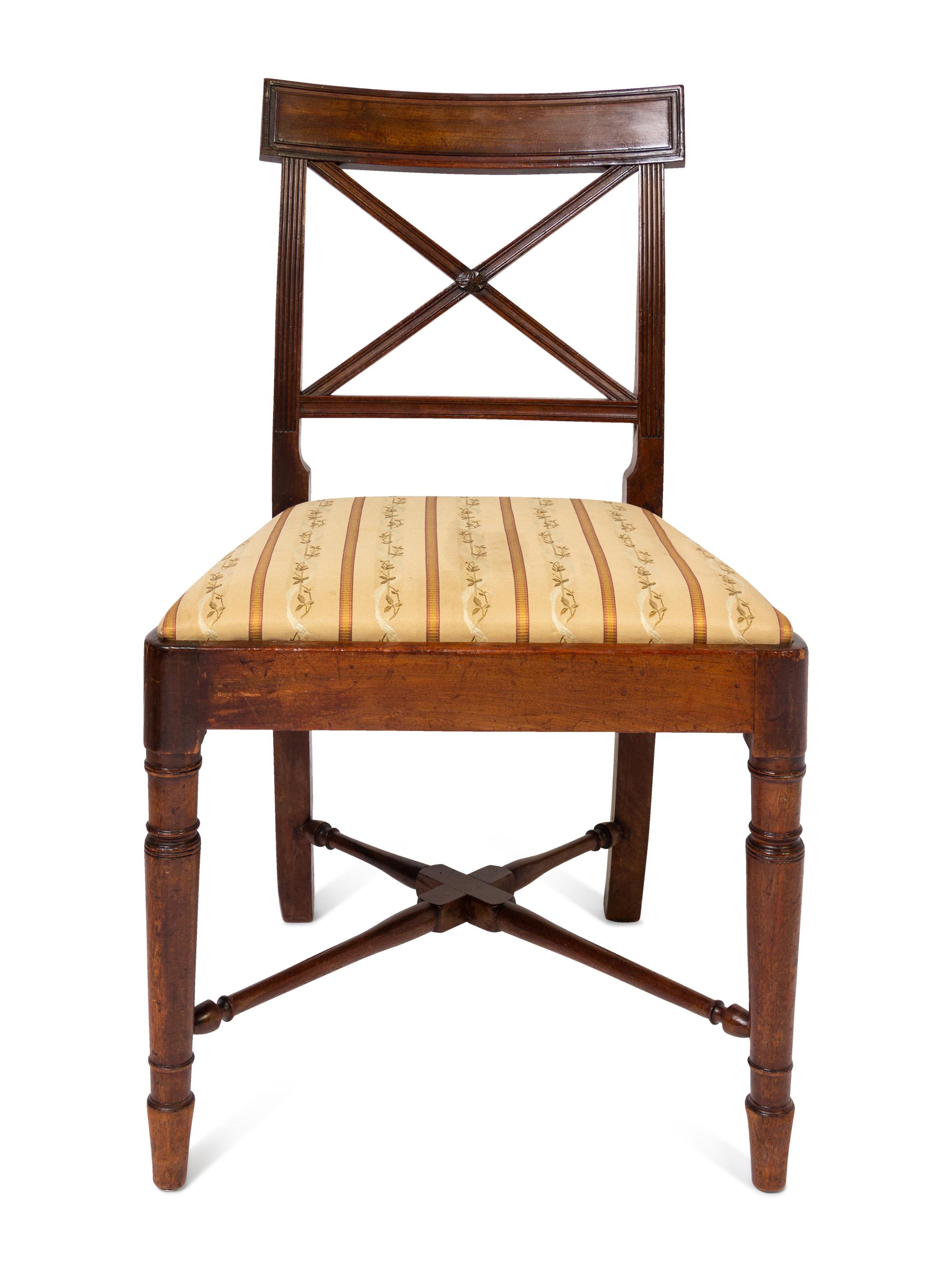 A Set of Six Regency Mahogany Dining Chairs
