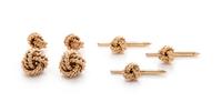 A 14 Karat Yellow Gold Knot Motif Dress Set, Tiffany & Co.,