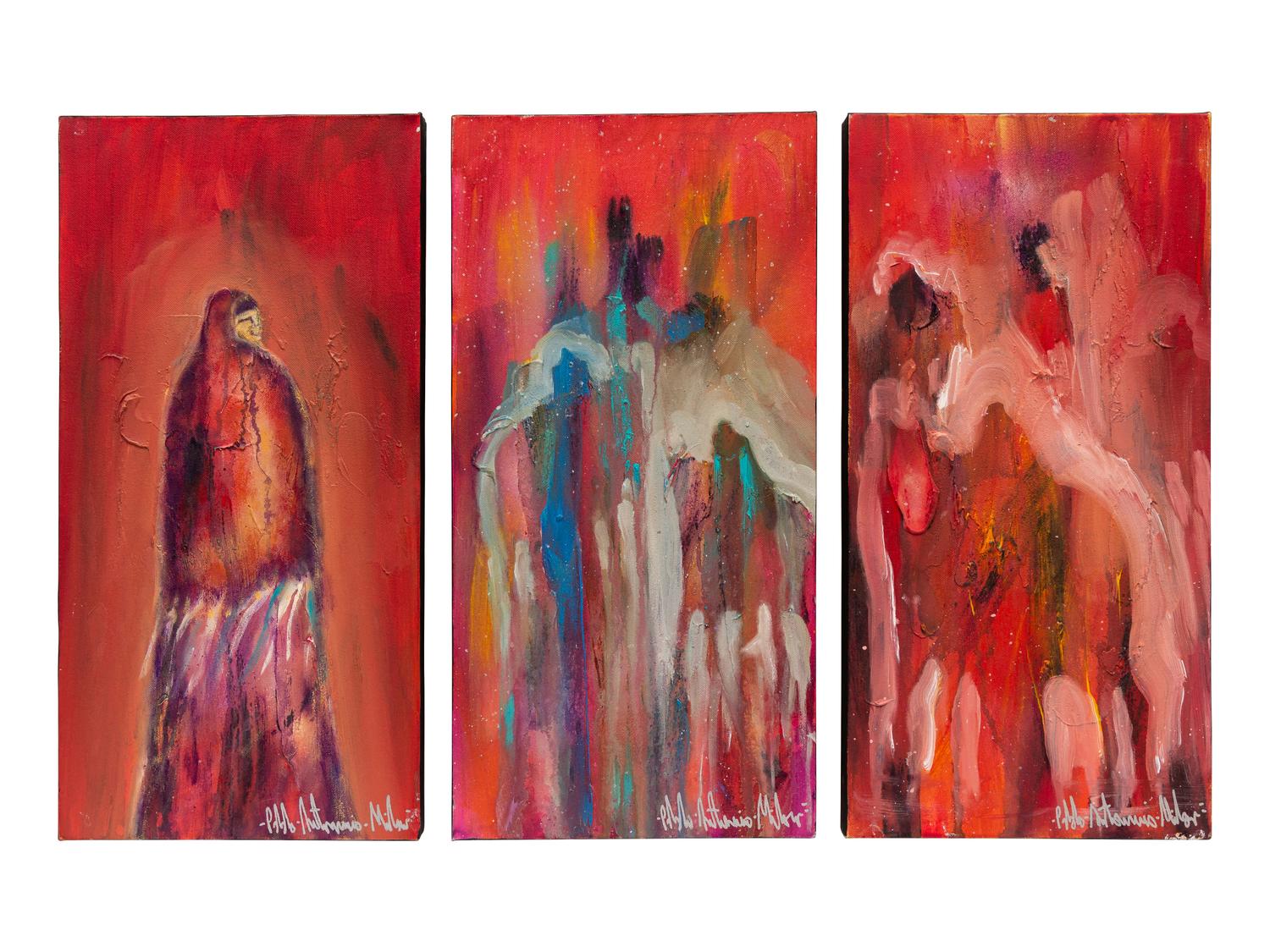 Three Works: Maiden , Two Riders and Red Horsemen