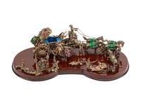 A Continental Jeweled Silver and Enamel Model of a Horse-Drawn Coach — CIRCA 1900