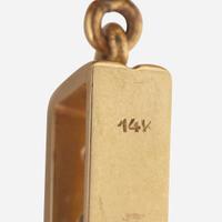 A 14K Yellow Gold, Topaz, and Diamond Pendant
