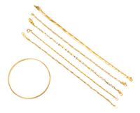 A Collection of 18 Karat Yellow Gold Bracelets, 30.80 dwts.