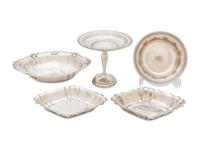 A Group of Five American Silver Objects