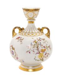 A Royal Worcester Porcelain Vase Height 11 1/4 inches. — 19TH/20TH CENTURY