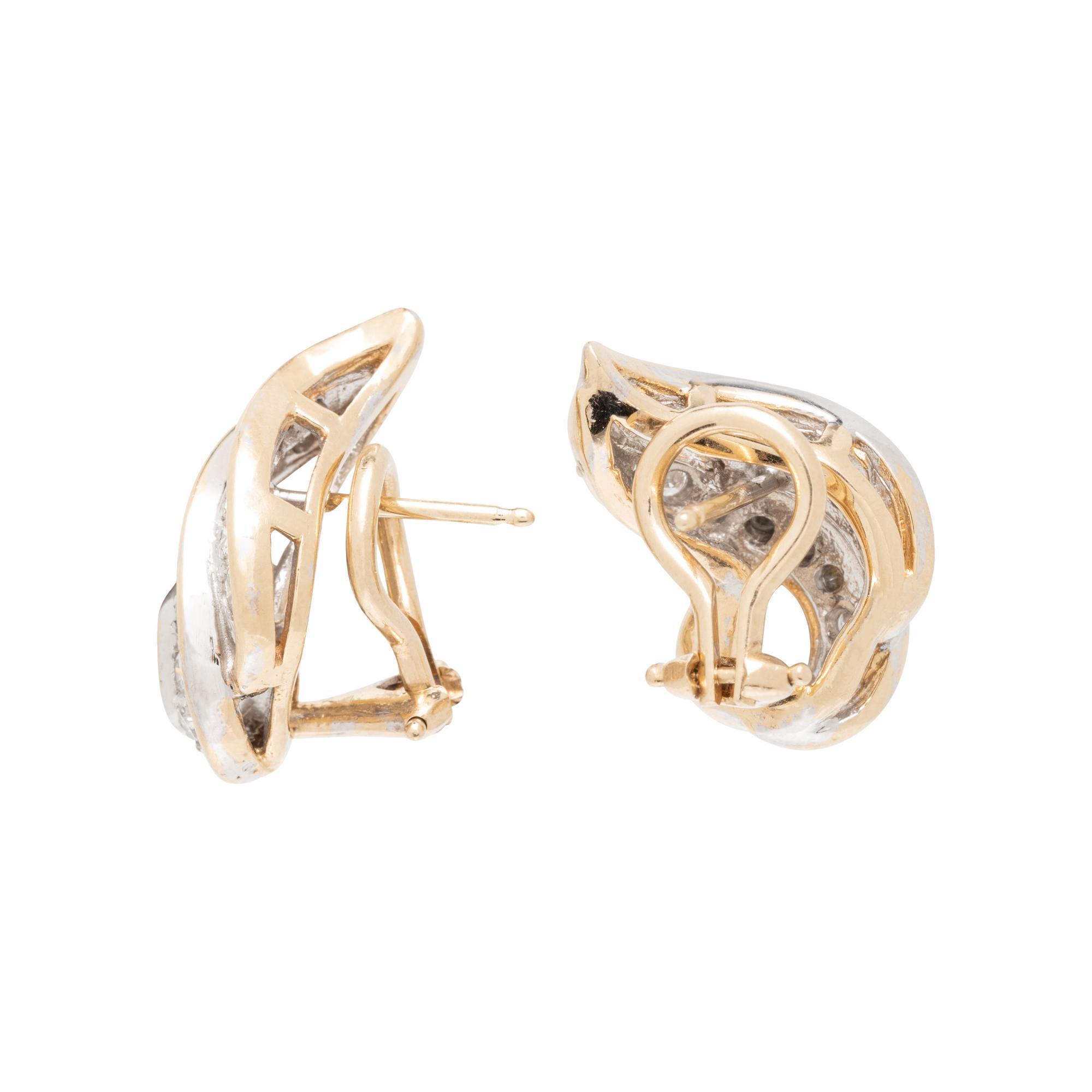 BICOLOR GOLD AND DIAMOND EARRINGS