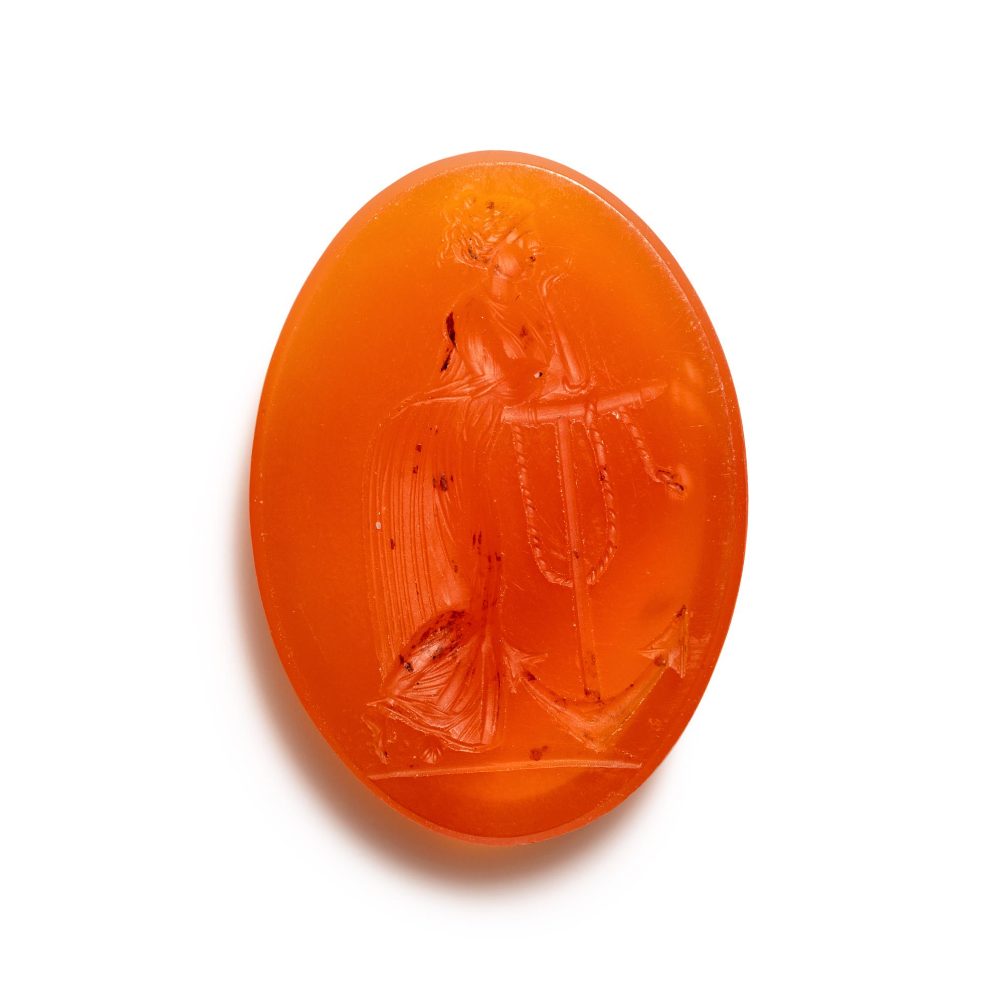 A Neoclassical Carnelian Intaglio with Symbols of Hope
