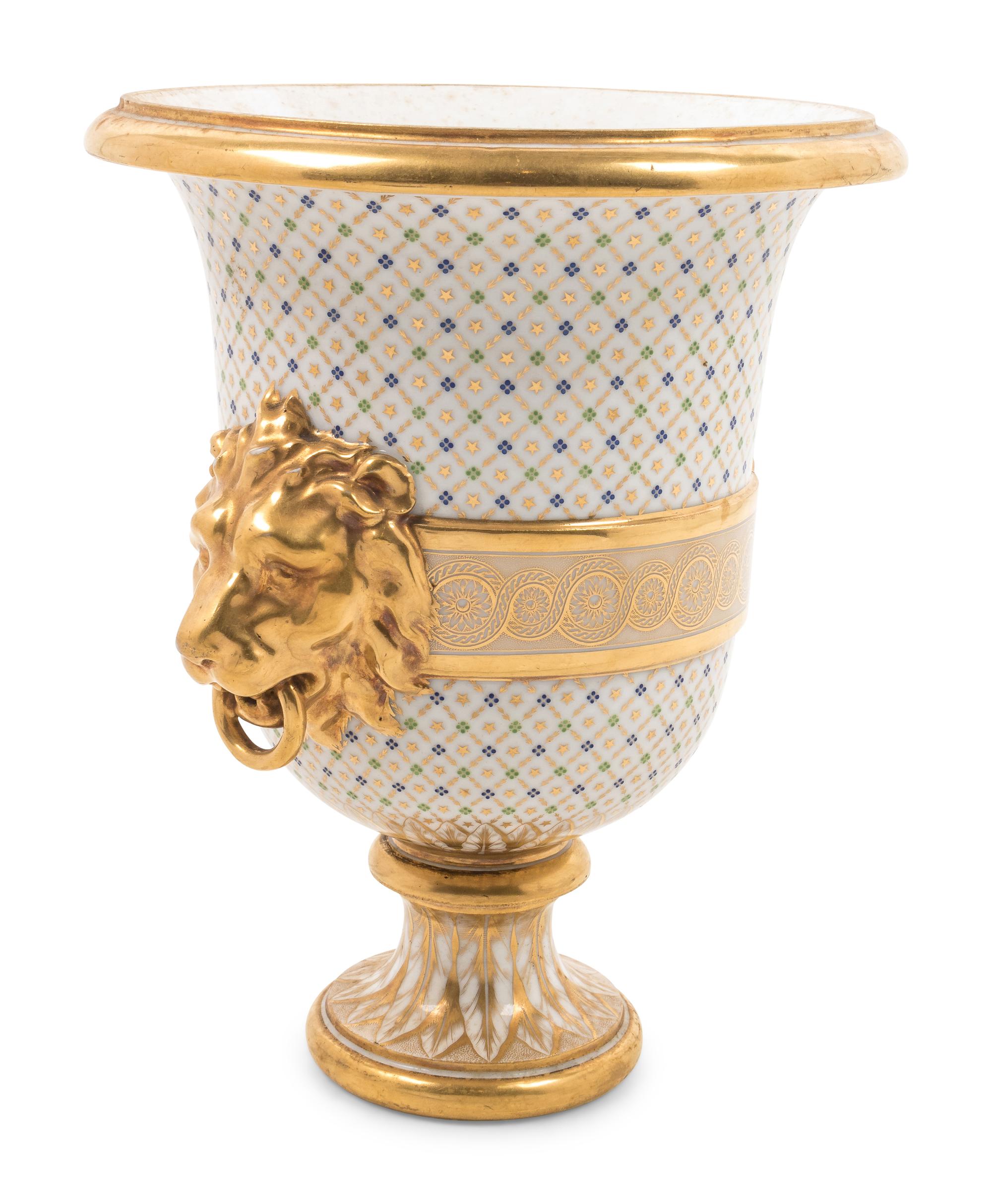 A French Parcel Gilt Porcelain Wine Cooler