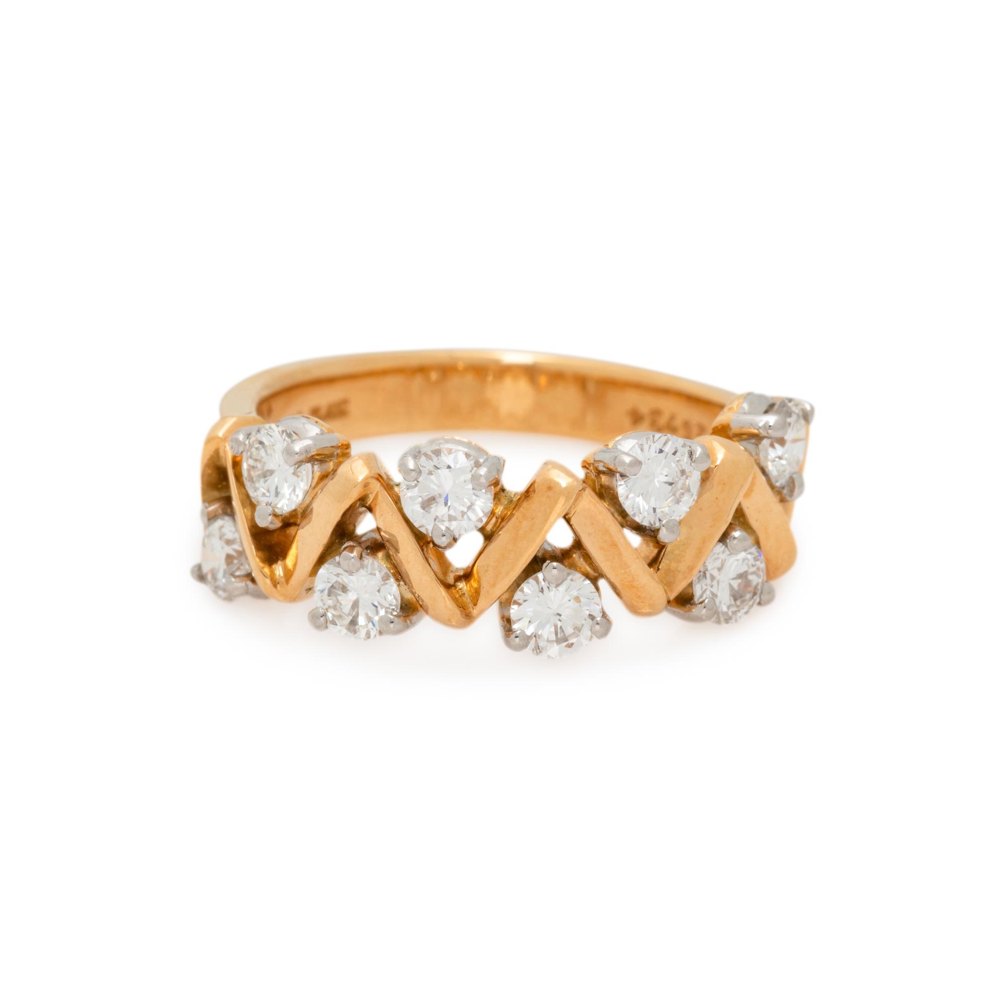 OSCAR HEYMAN & BROTHERS, YELLOW GOLD AND DIAMOND RING