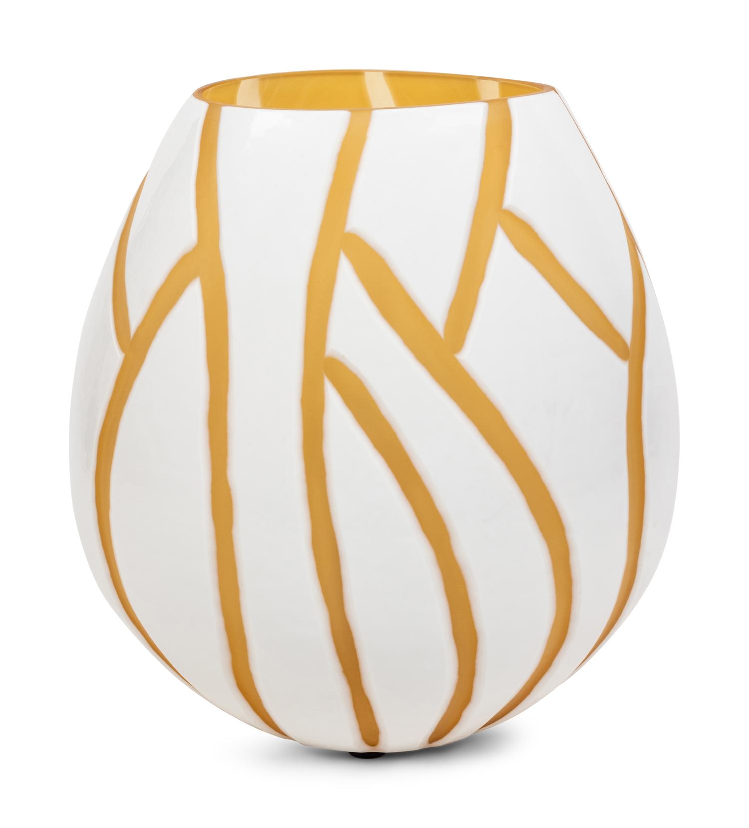 A Contemporary White Overlay Glass Lamp