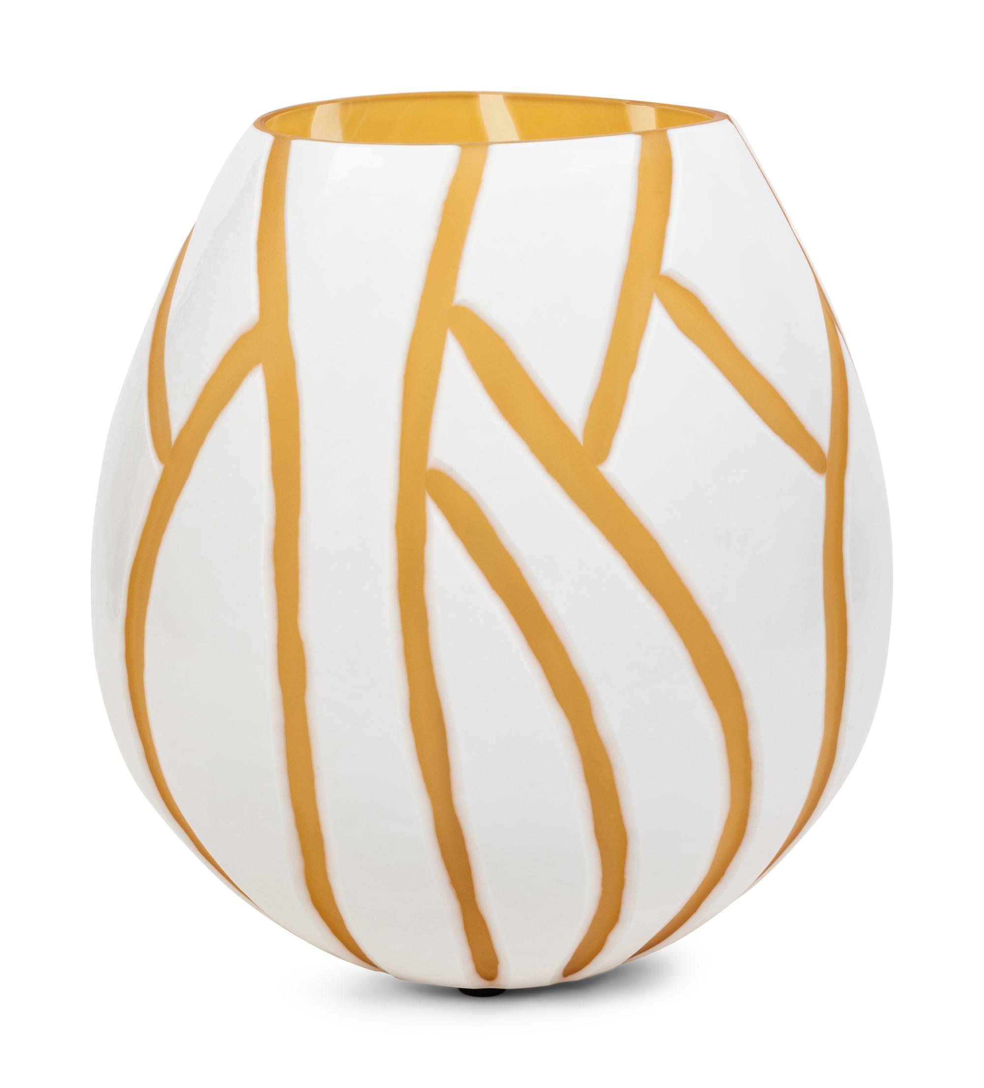 A Contemporary White Overlay Glass Lamp