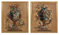 A Pair of Continental Painted Canvas Panels