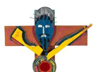 Untitled (Blue-Faced Jesus Crucifix)