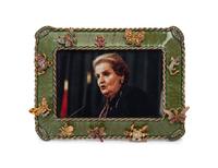 A Jay Strongwater Enamel and Jeweled Frame