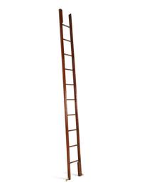 A Regency Brass Mounted Telescoping Library Ladder