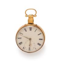 BRITISH, 18K YELLOW GOLD OPEN FACE POCKET WATCH
