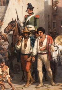 Italian Peasants Under Arrest in a Village in the Roman Campagna, 1850