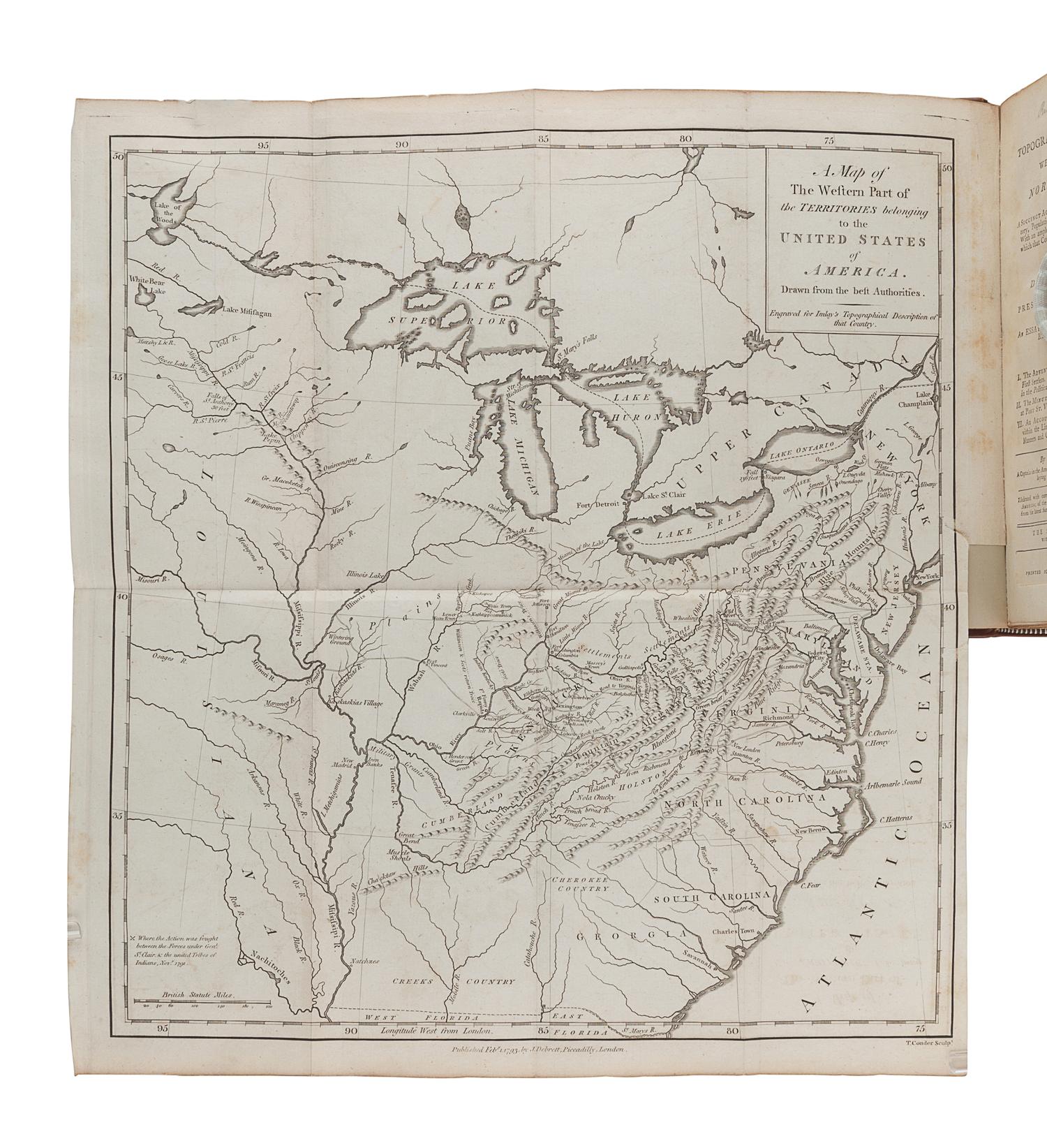 IMLAY, Gilbert (ca 1754-1828). A Topographical Description of the Western Territory of North America. London: J. Debrett, 1793.