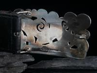 Abstract Silver Overlay Belt Buckle