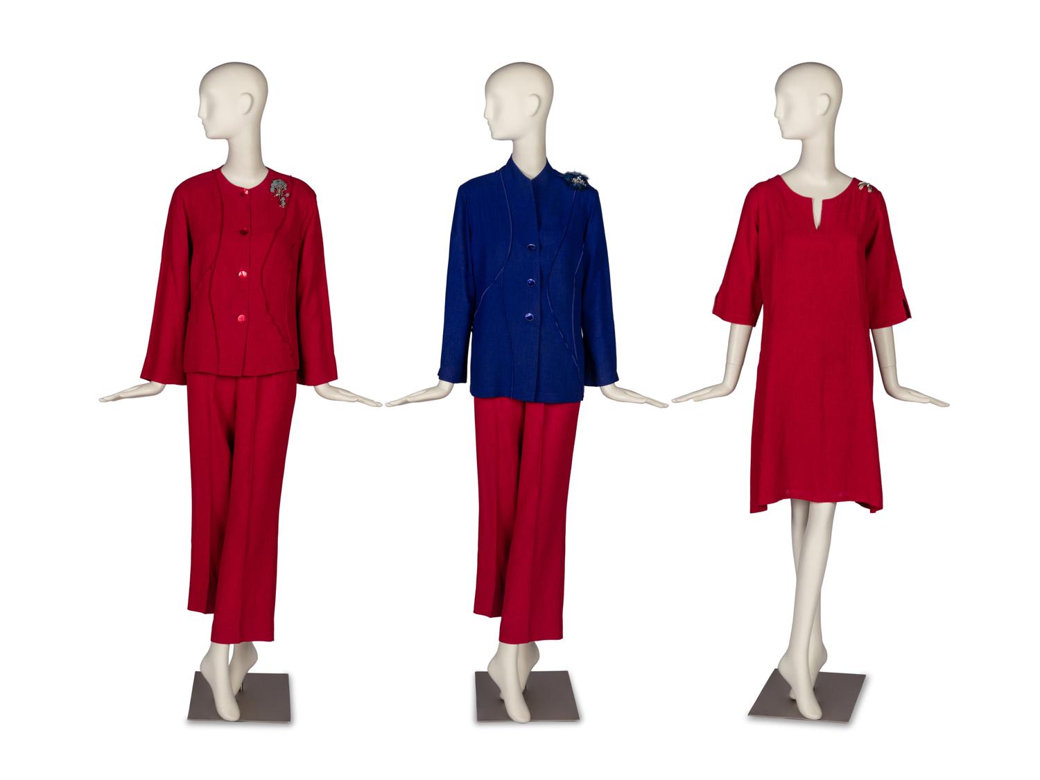 Emmelle Ensemble, Dress, Jacket, and Three Brooches