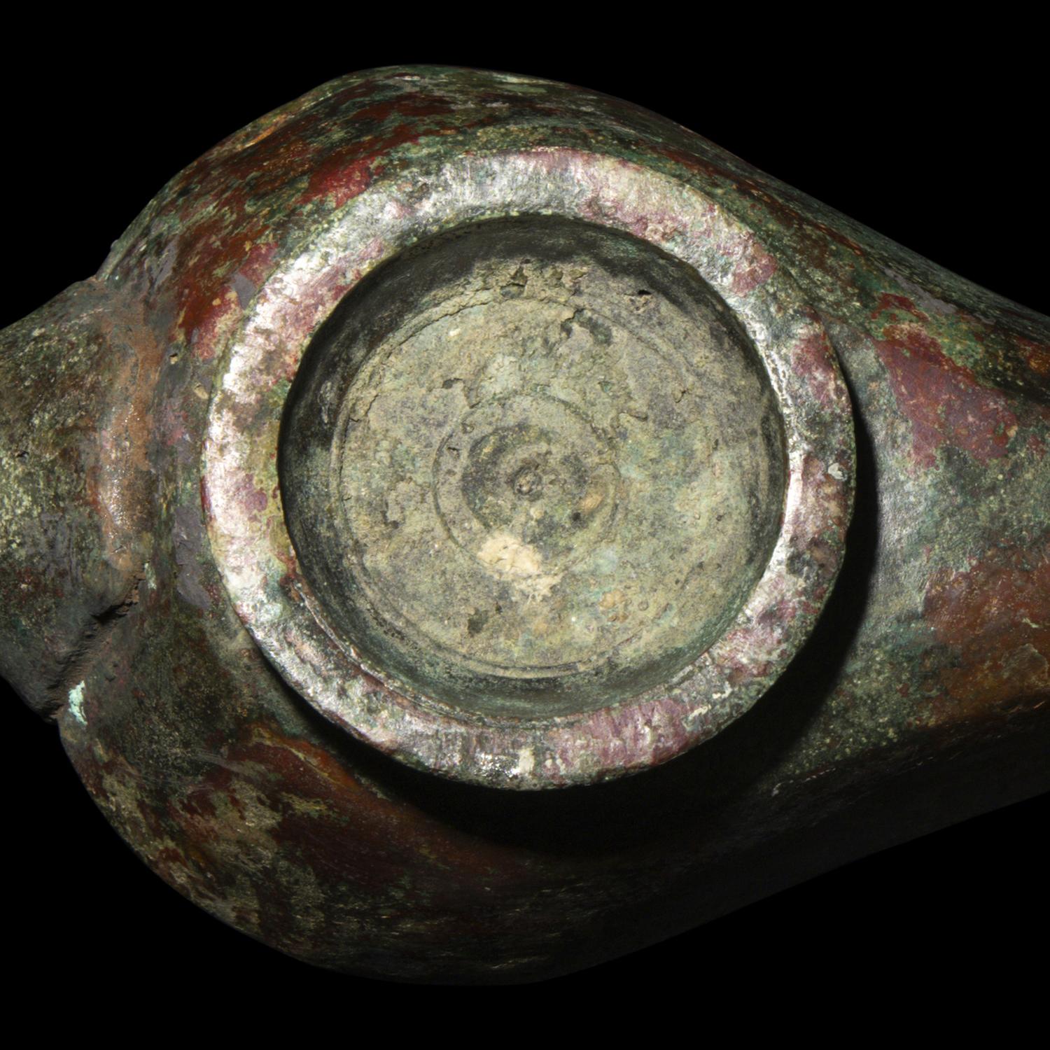 A Roman Bronze Oil Lamp