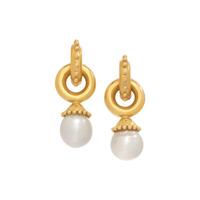 ELIZABETH LOCKE, YELLOW GOLD AND CULTURED PEARL EARCLIPS