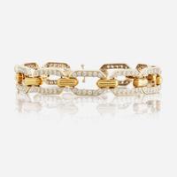 A diamond and bicolor gold bracelet