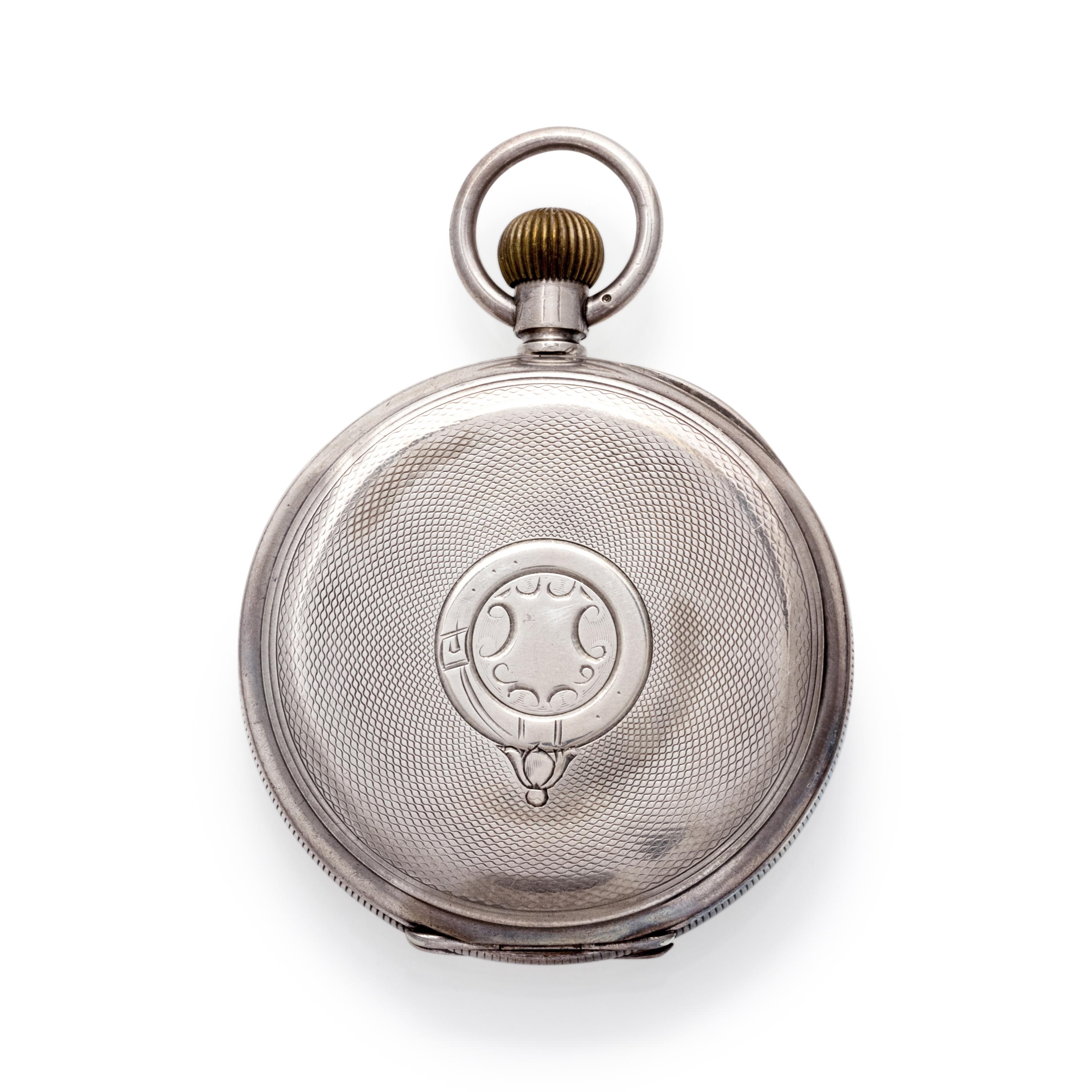 BRITISH, STERLING SILVER OPEN FACE POCKET WATCH