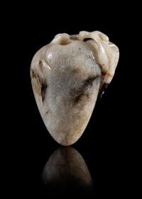 A Chicken Bone Jade Snuff Bottle Height 2 1/2 inches.