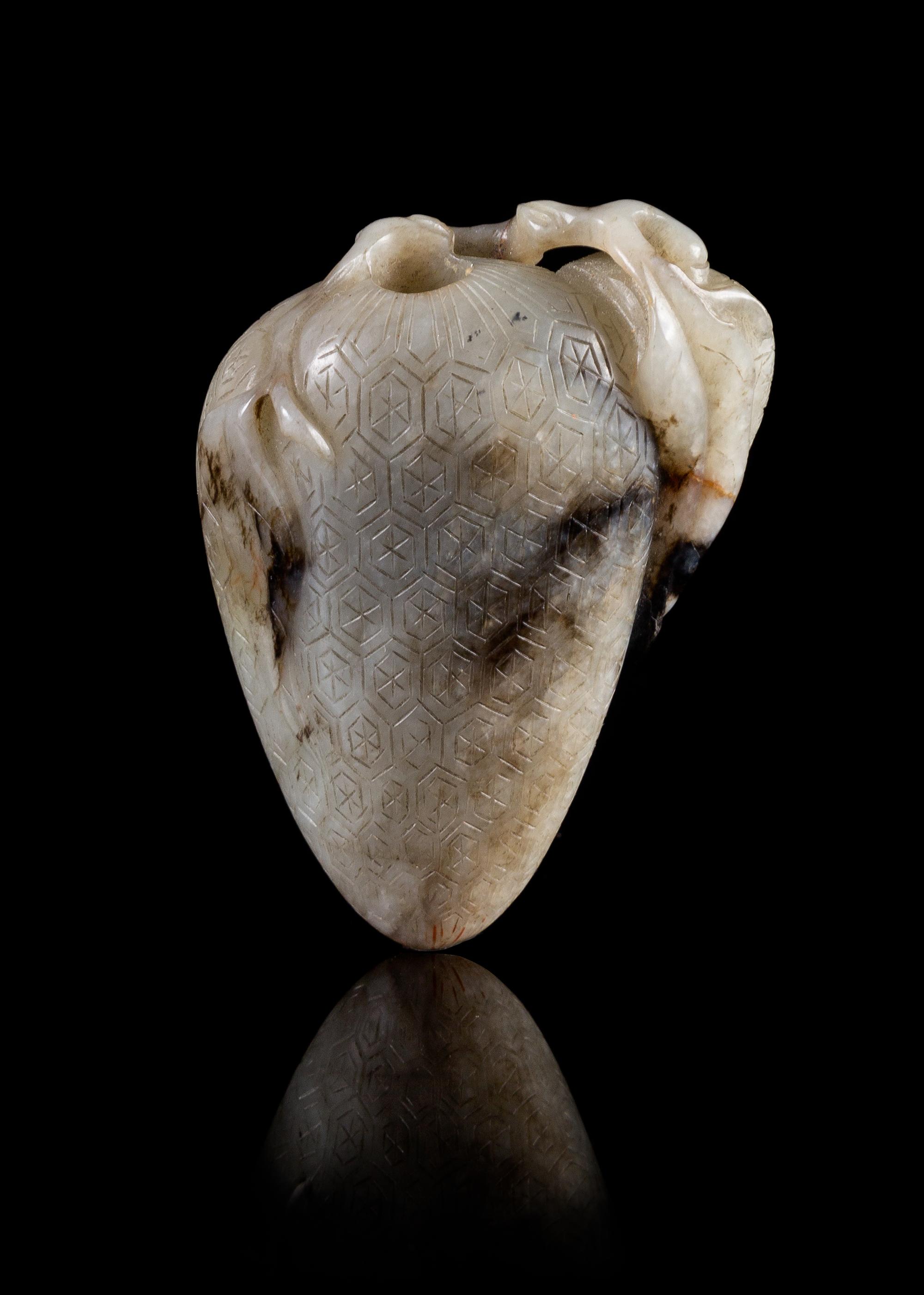 A Chicken Bone Jade Snuff Bottle Height 2 1/2 inches.