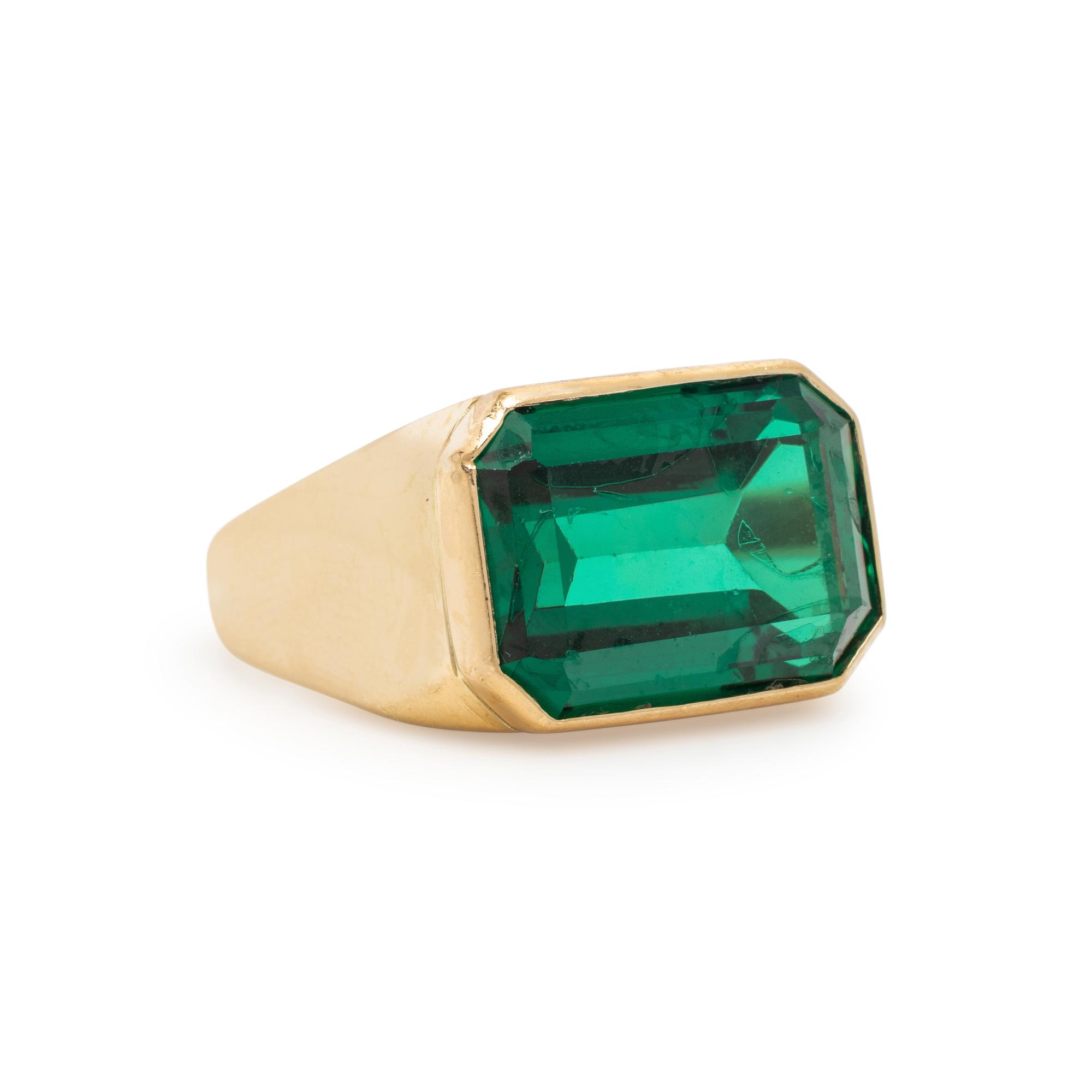 Yellow Gold and Synthetic Spinel Ring