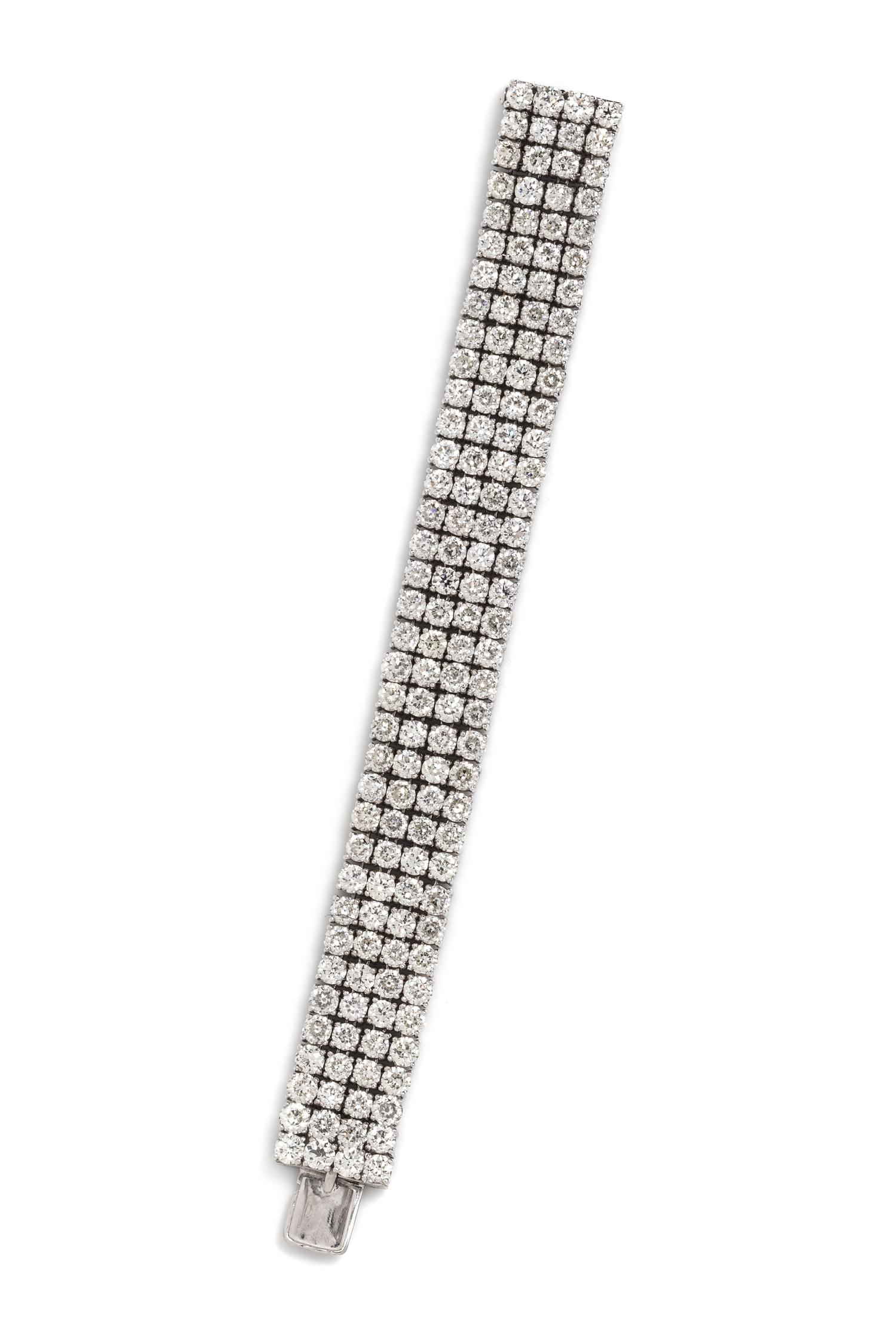 A Platinum and Diamond Bracelet,