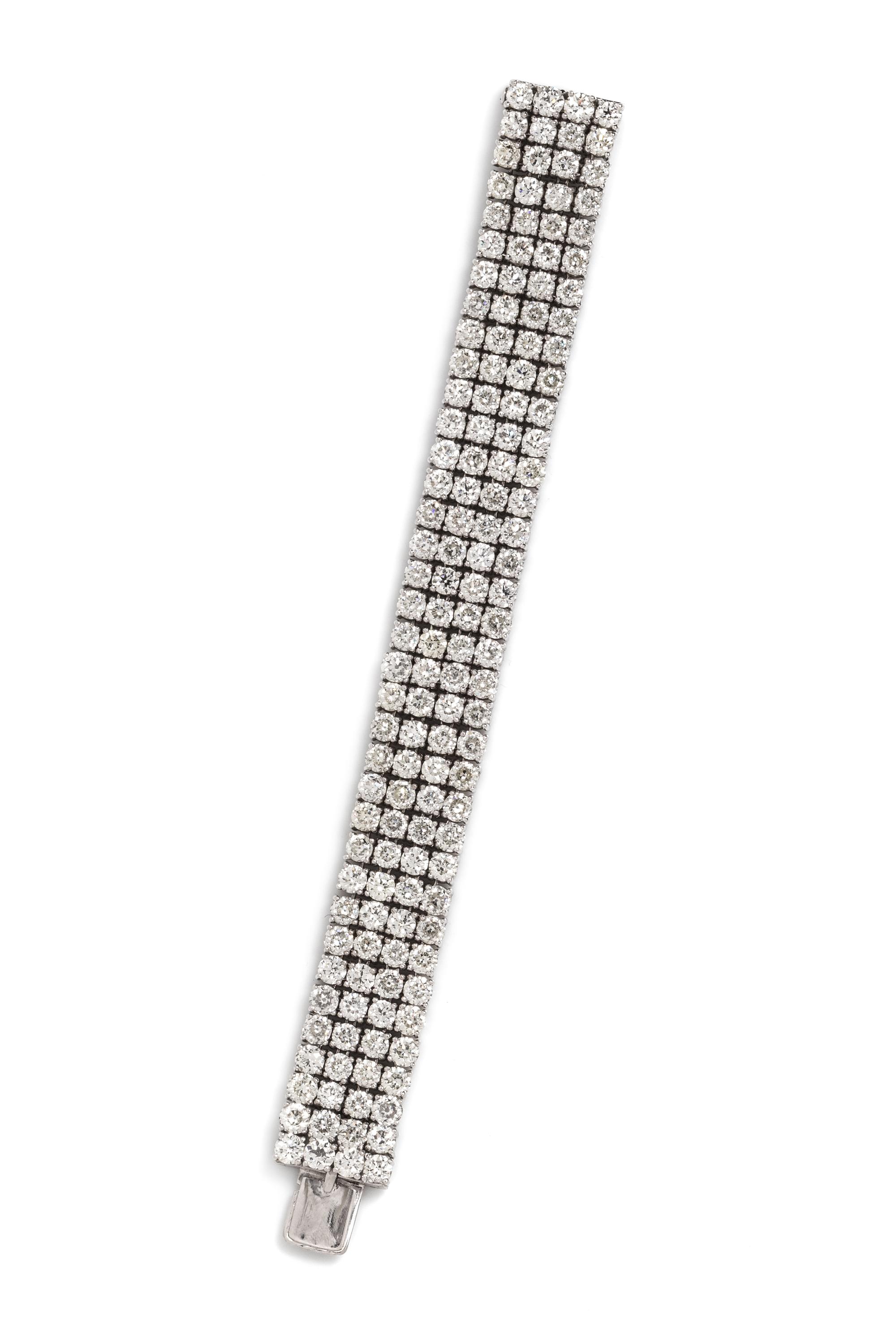 A Platinum and Diamond Bracelet,