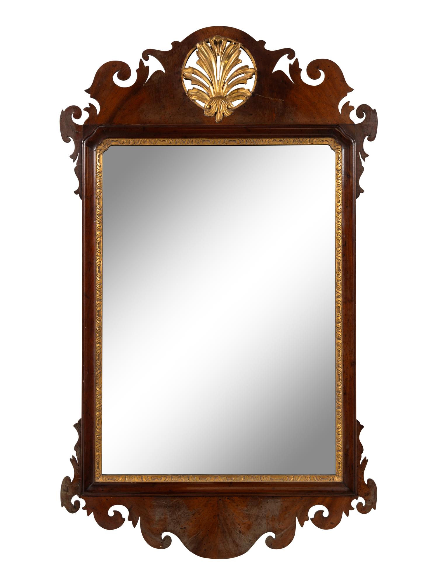 A George III Parcel-Gilt Mahogany Mirror