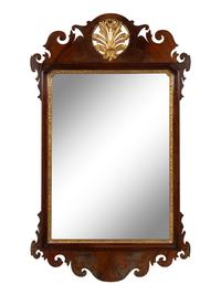 A George III Parcel-Gilt Mahogany Mirror