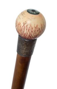 An English Silver and Ivory Handled Walking Stick, W H Carrington & Co., Diameter of handle 1 5/8 x length overall 34 3/ inches.