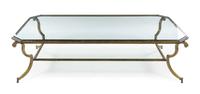 A Gilt Metal and Glass Low Table Height 20 x width 38 x depth 74 inches. — 20TH CENTURY