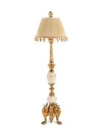 A Renaissance Revival Gilt Bronze and Onyx Floor Lamp