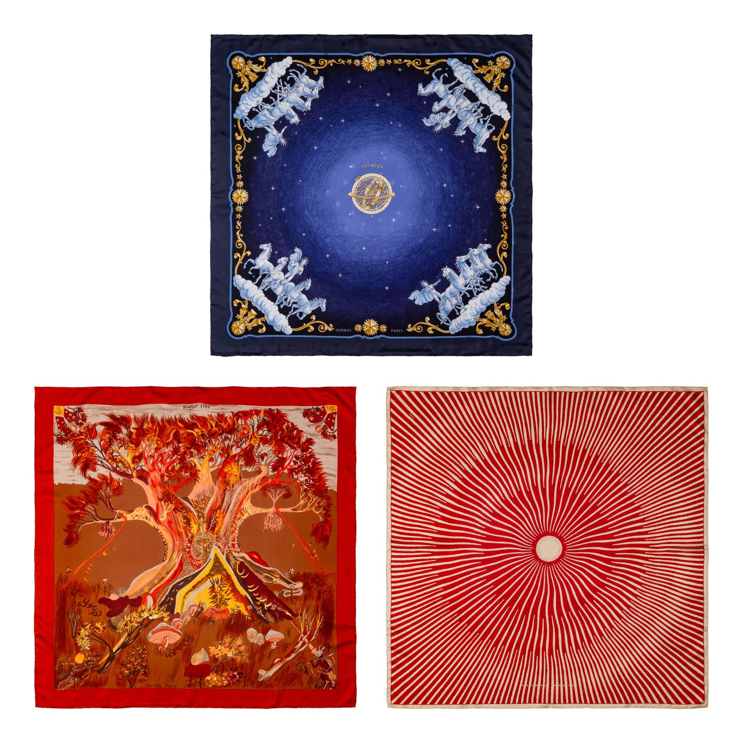 A Group of Three Hermès Scarves