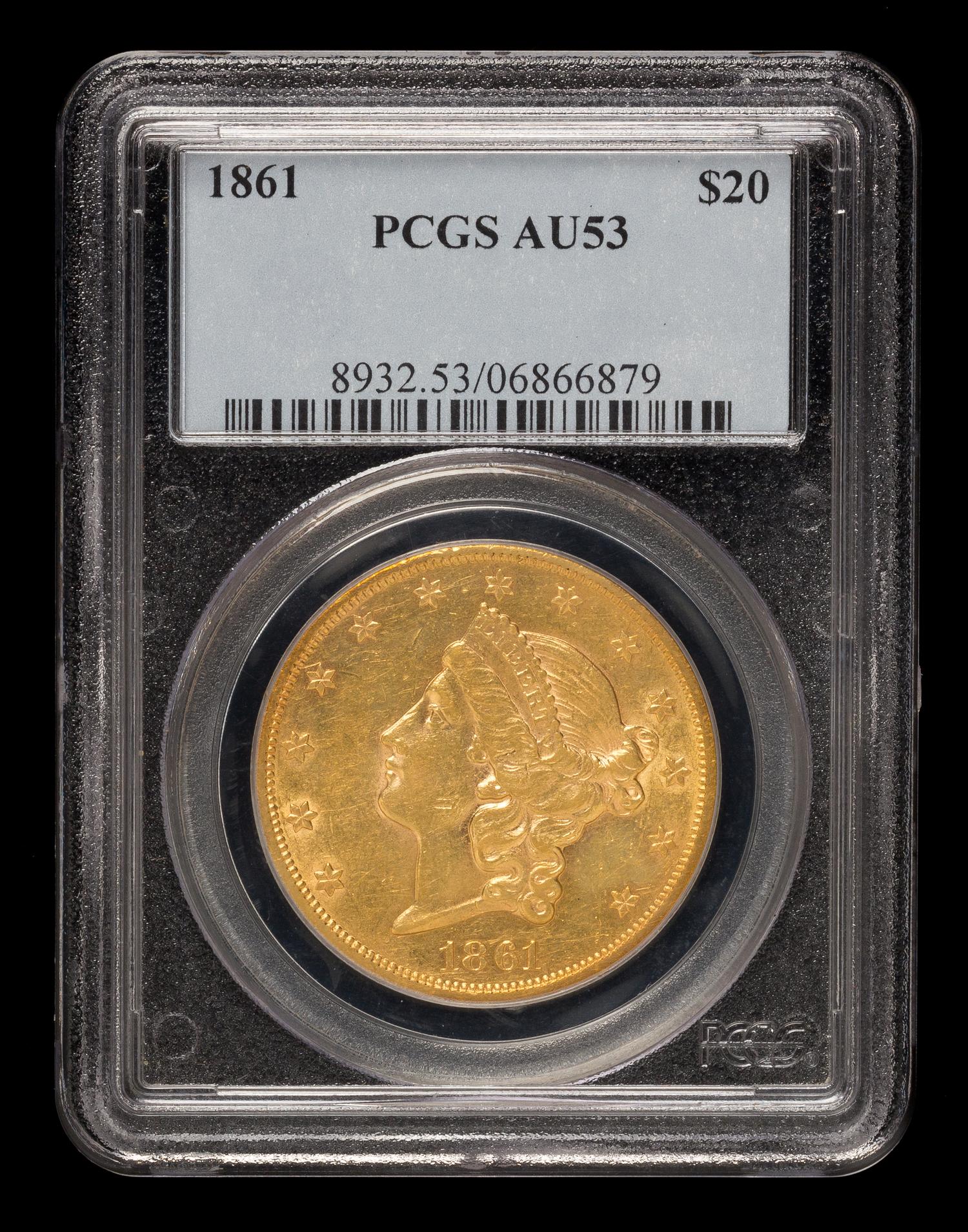 A United States 1861 Liberty Head $20 Gold Coin