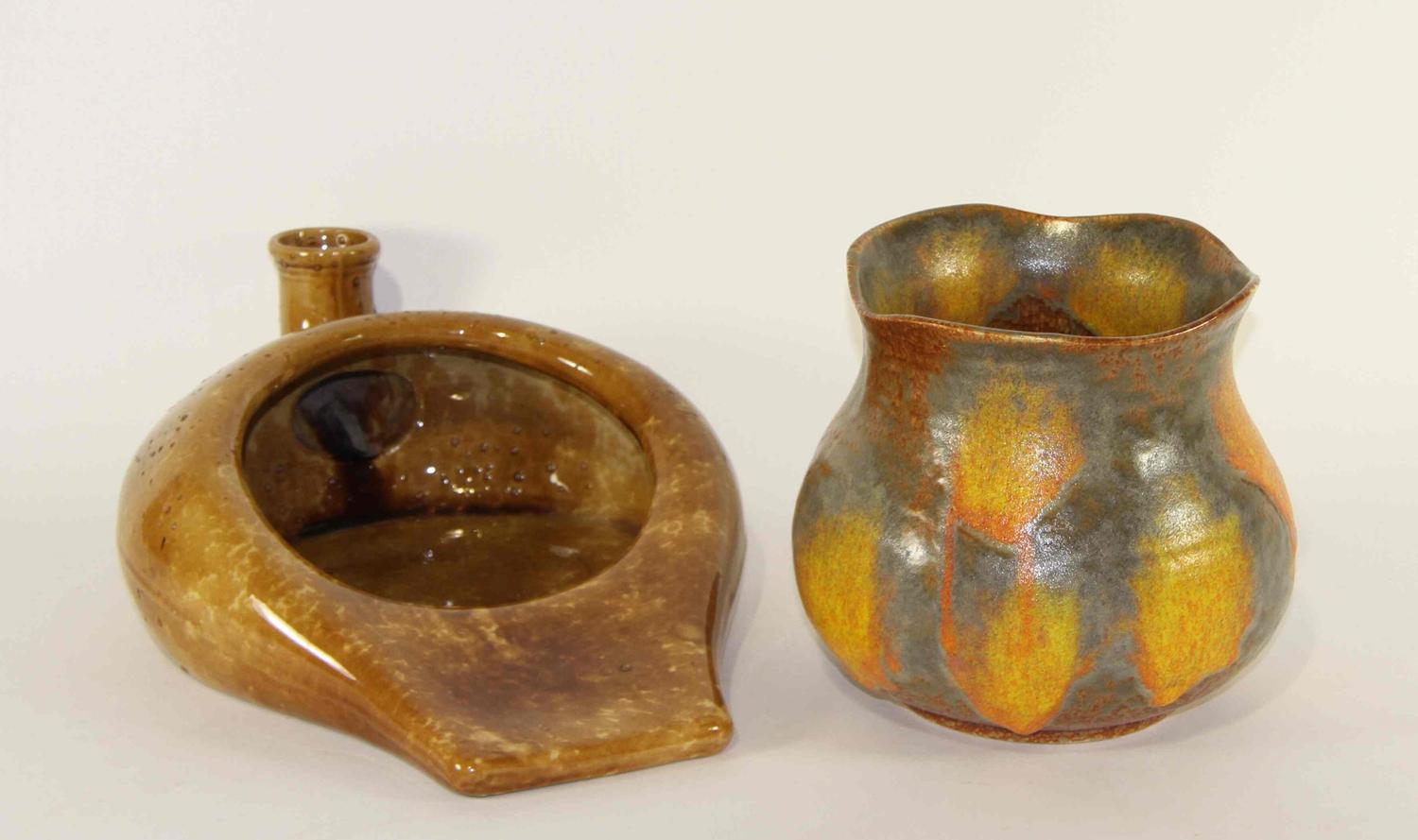 Two Haeger Pottery Table Articles Height of first 7 1/2 inches.
